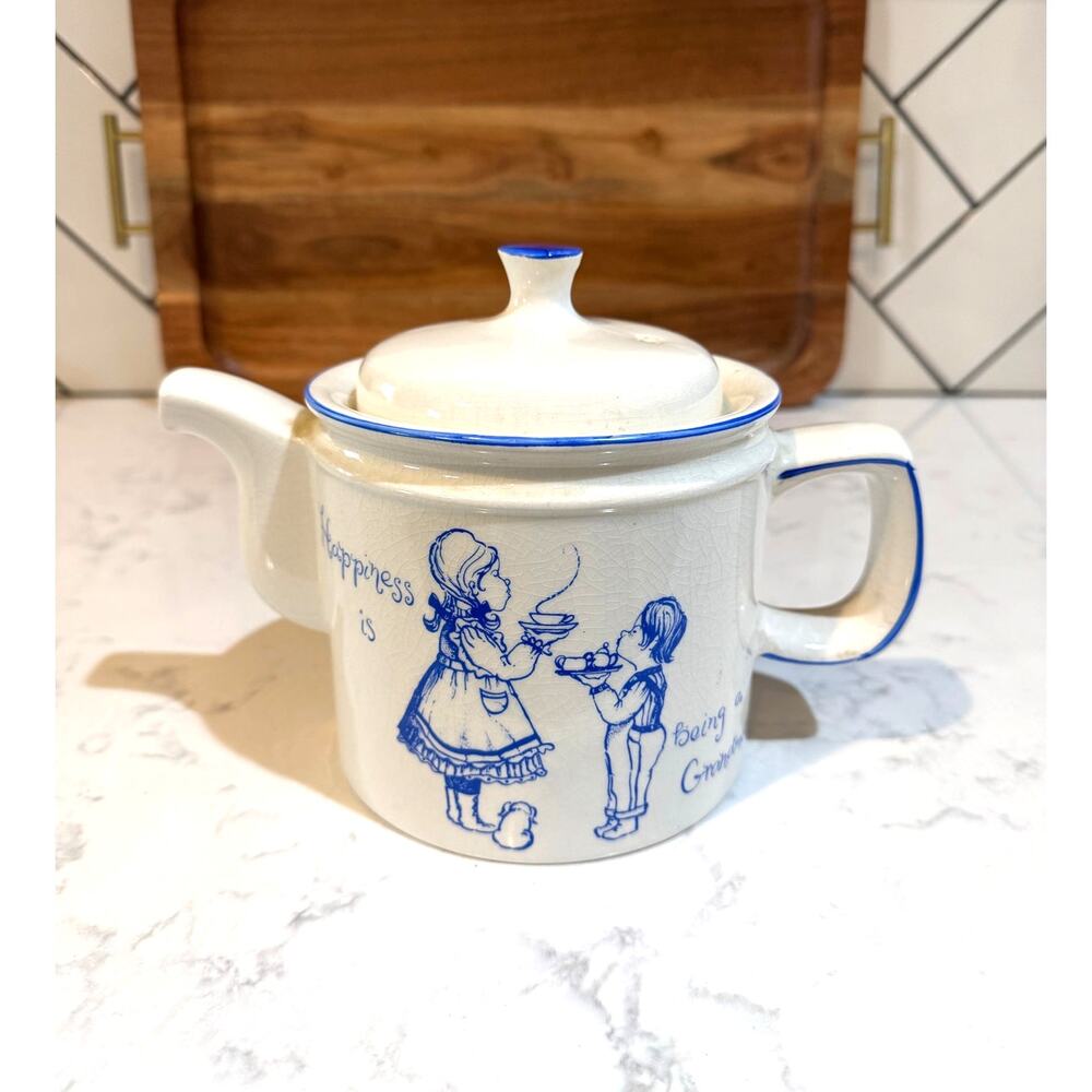 vintage Royal Crownford English Ironstone teapot Happiness is Being a Grandmothe